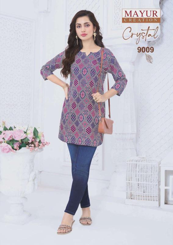 Mayur crystal vol-9 short top wholesale printed kurti online